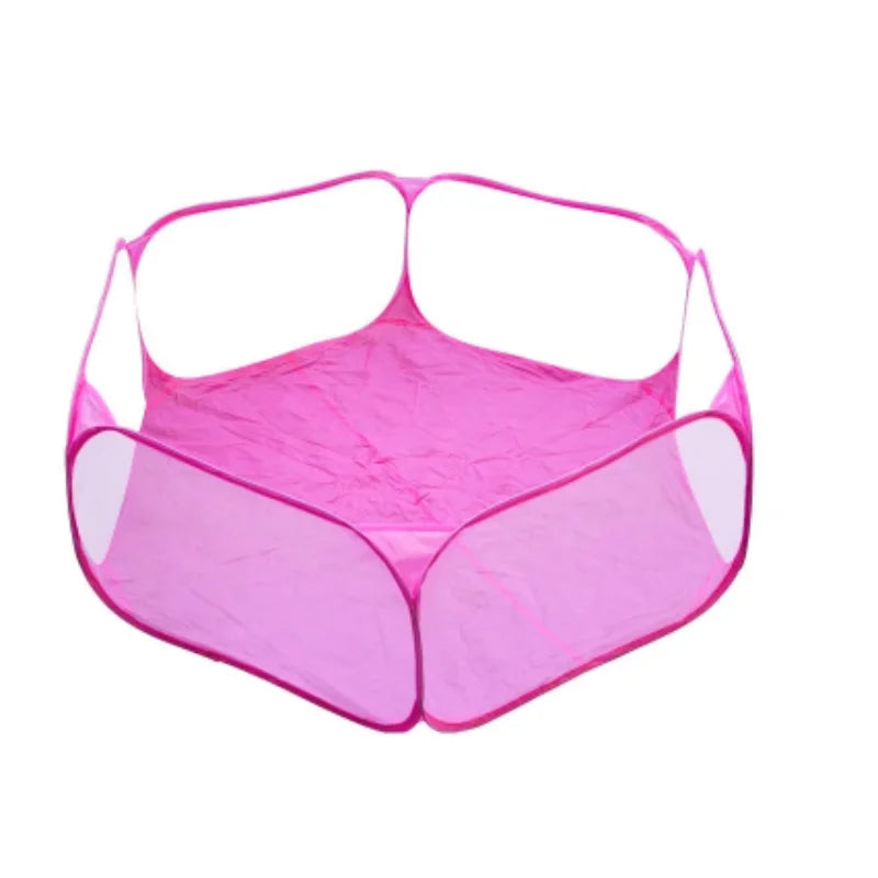 Transparent Portable Pet Cage Tent Dog Cat Playpen Open Folding Yard Fence for Hamster Rabbit Guinea Pig Small Pet Cage