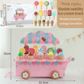 Wooden Ice Cream Girl Toy Kitchen Pretend Play Toys Kitchen Accessories Simulation Ice Cream Shop Montessori Education Toy Gifts