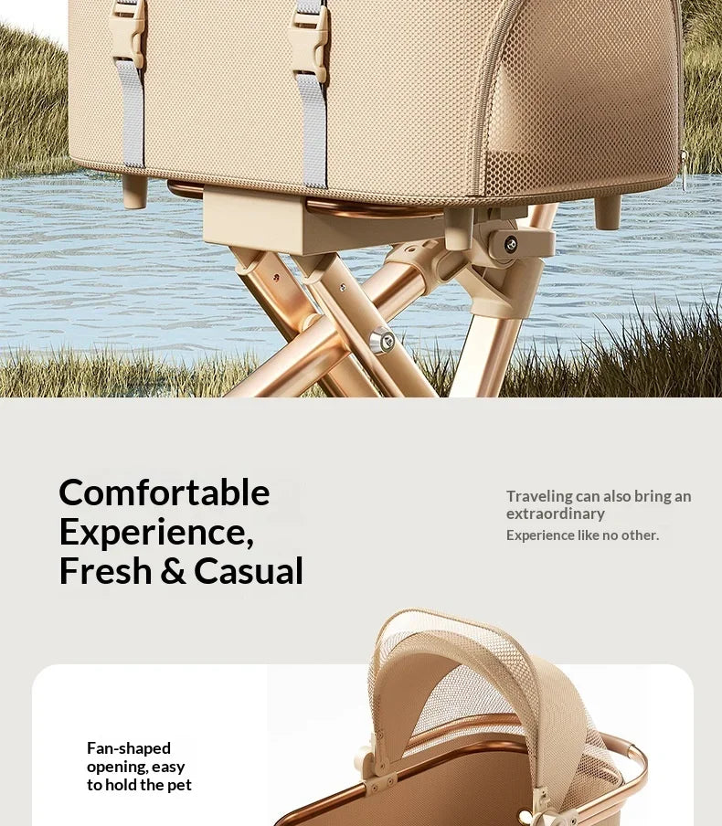 2026 New One Click Foldable Pet Stroller Portable Separable Light Weight Universal Outdoor Travel for Cats and Dogs Pet Stroller