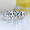 3.6CT All Moissanite Rings For Women 5 Stones Sparkling Dia Wedding Band 100% Sterling Silver Jewelry