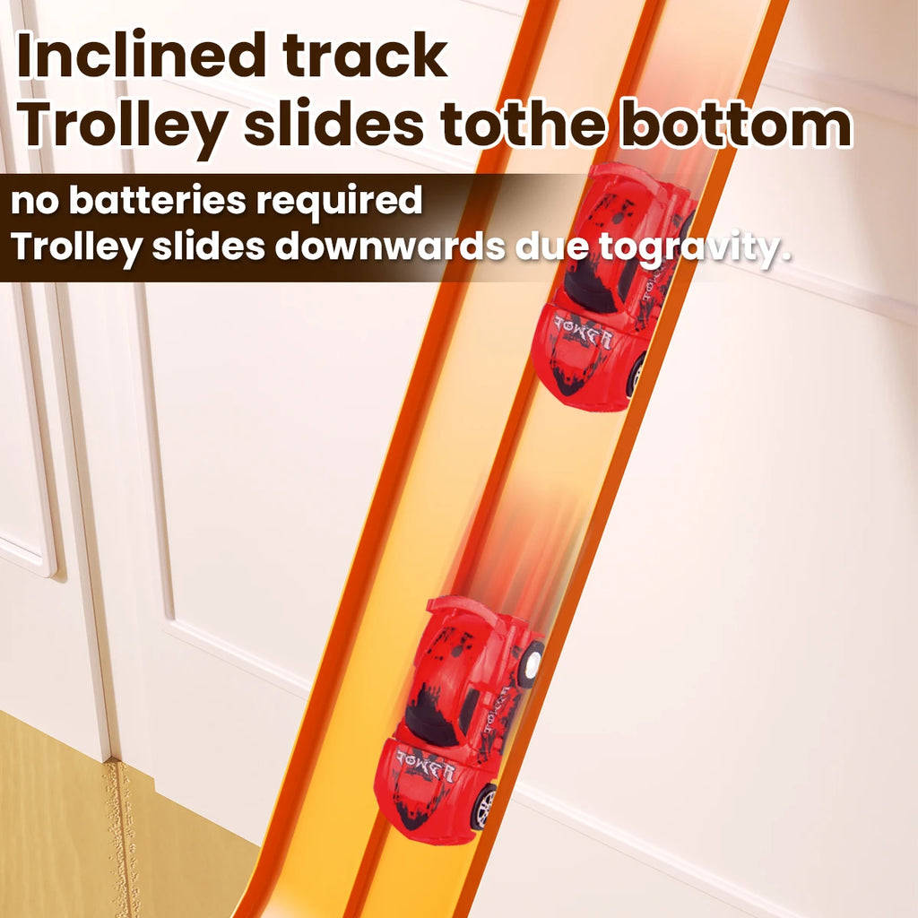 DIY track assembled aluminum alloy pull-back racing car gravity slide boys and girls educational toys holiday Christmas gifts