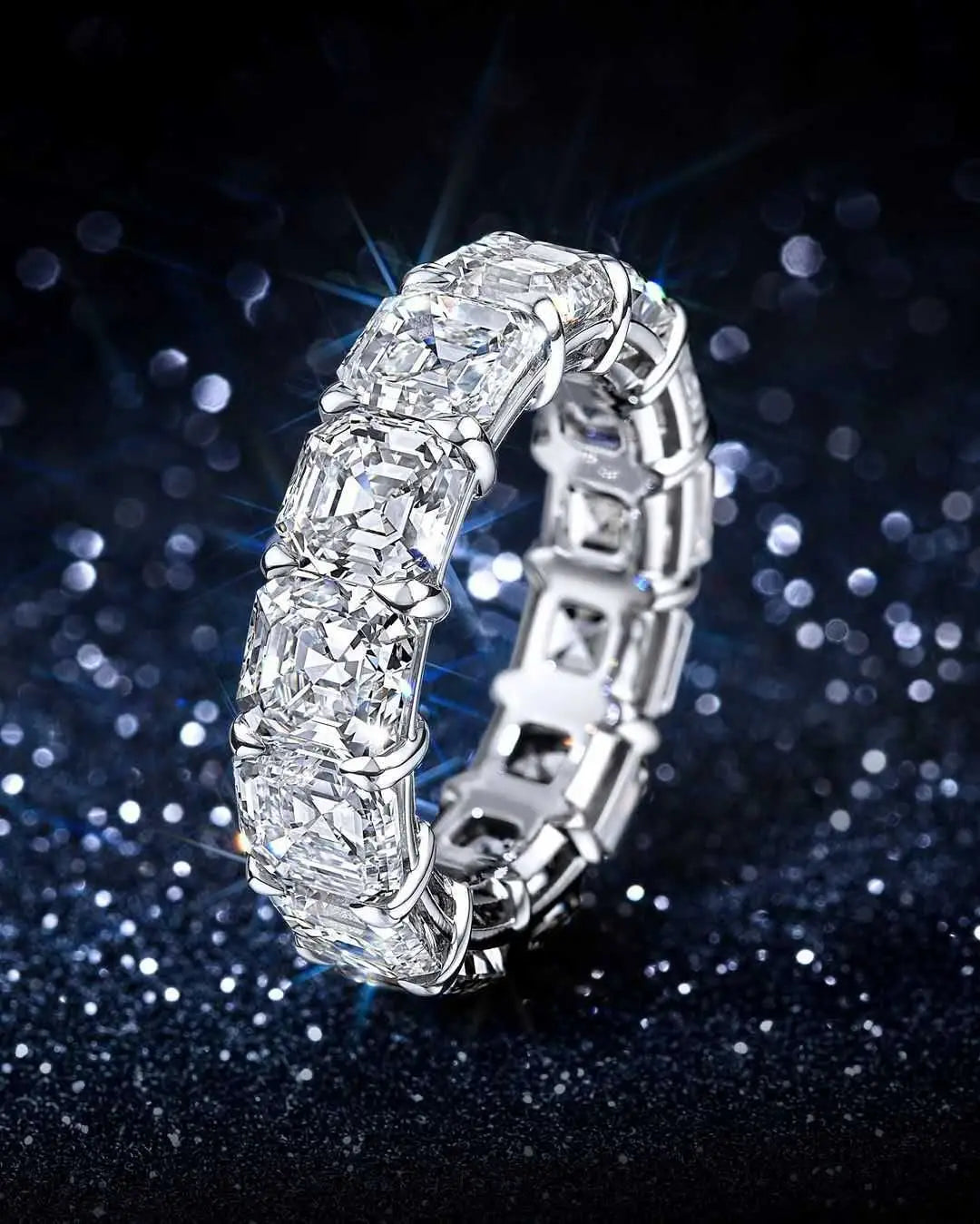 infinity ring S925 Sterling Silver Micro pave Moissanite Engagement Wedding Band Rings for women Party Jewelry