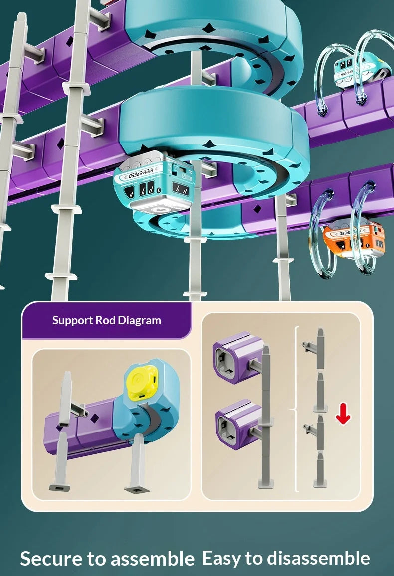 STEM Magnetic Building Blocks Track Car Variable DIY Assembled Track Puzzle Educational  Toy Family Interactive Game School Gift