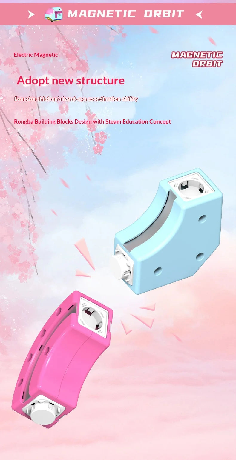 Multi Level Modular Magnetic Levitation Train Track Toy DIY Building Block Anti-Gravity Floating Electric Train Playset