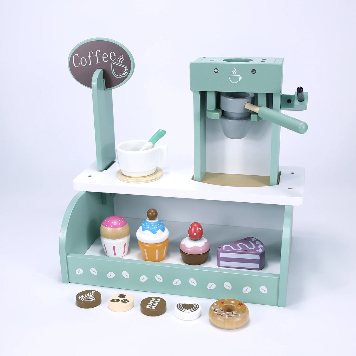 Kid Wooden Kitchen Pretend Play Toy Simulation Wooden Coffee Machine Juicer Toaster Machine Mixer Early Learning Educational