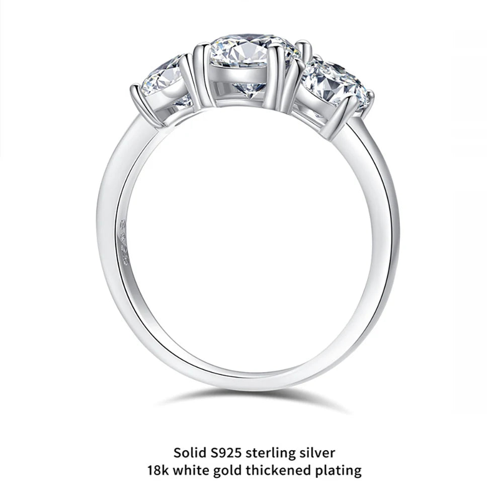 JoyceJelly S925 Sterling Silver Colors Moissanite Ring 2CT 4CT Total Full Moissanite Diamond Jewelry For Wedding Engagement Gift