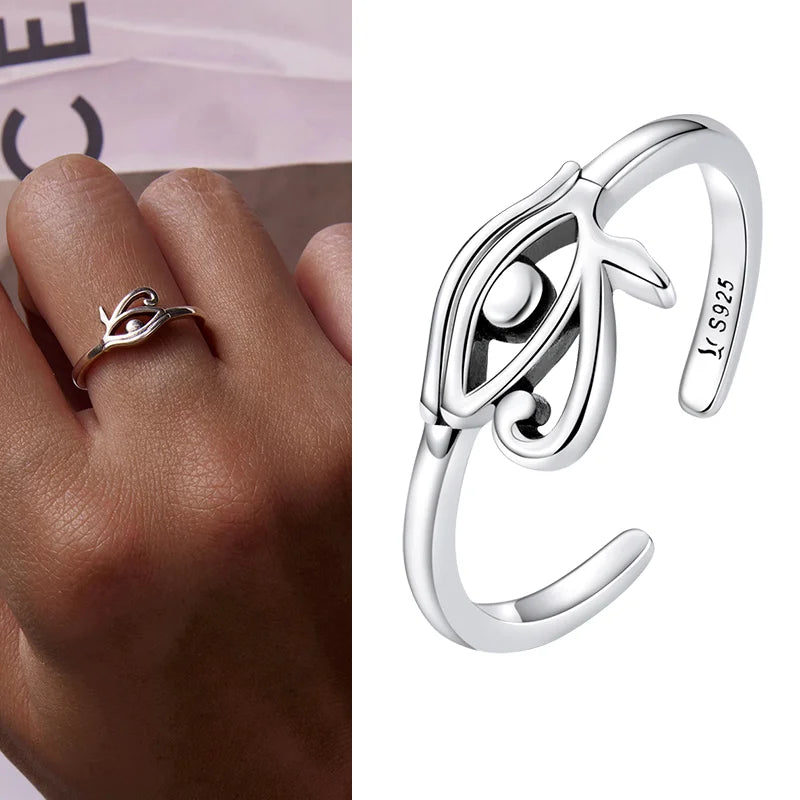 WOSTU Real 925 Sterling Silver Open Ring Finger Adjustable Size Wedding Rings For Women Engagement Fashion Silver Jewelry Gift