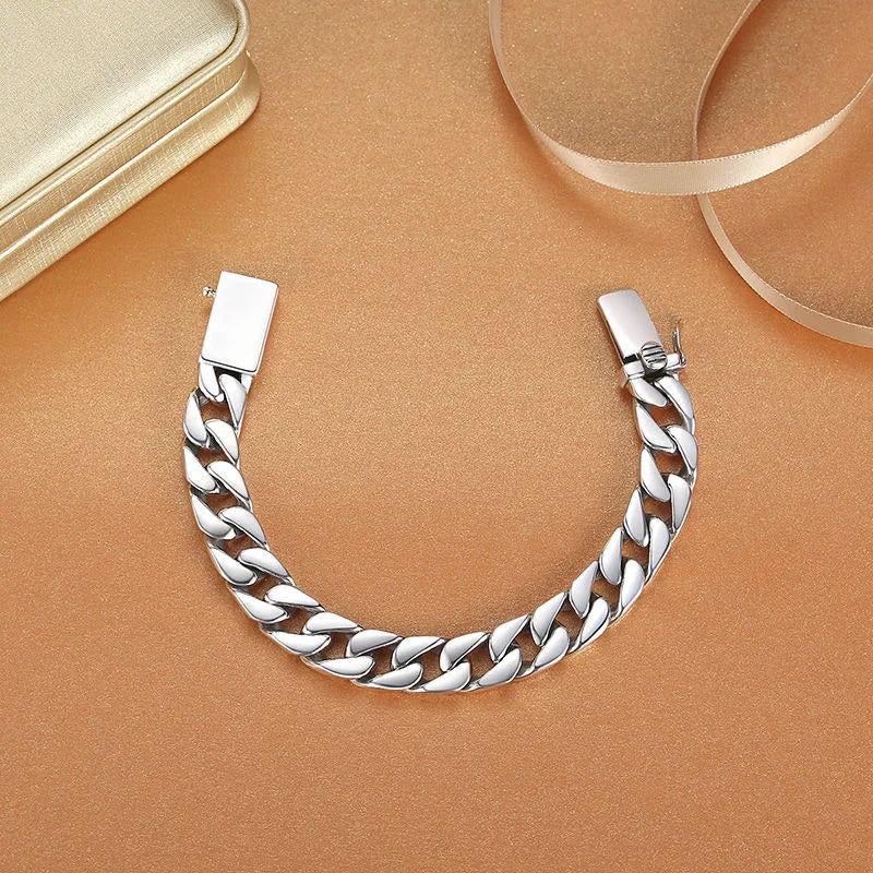 100% S925 Sterling Silver Necklace 7/810MM Punk 925 Silver Chains Original Certified Silver Jewelry Gifts Factory Price