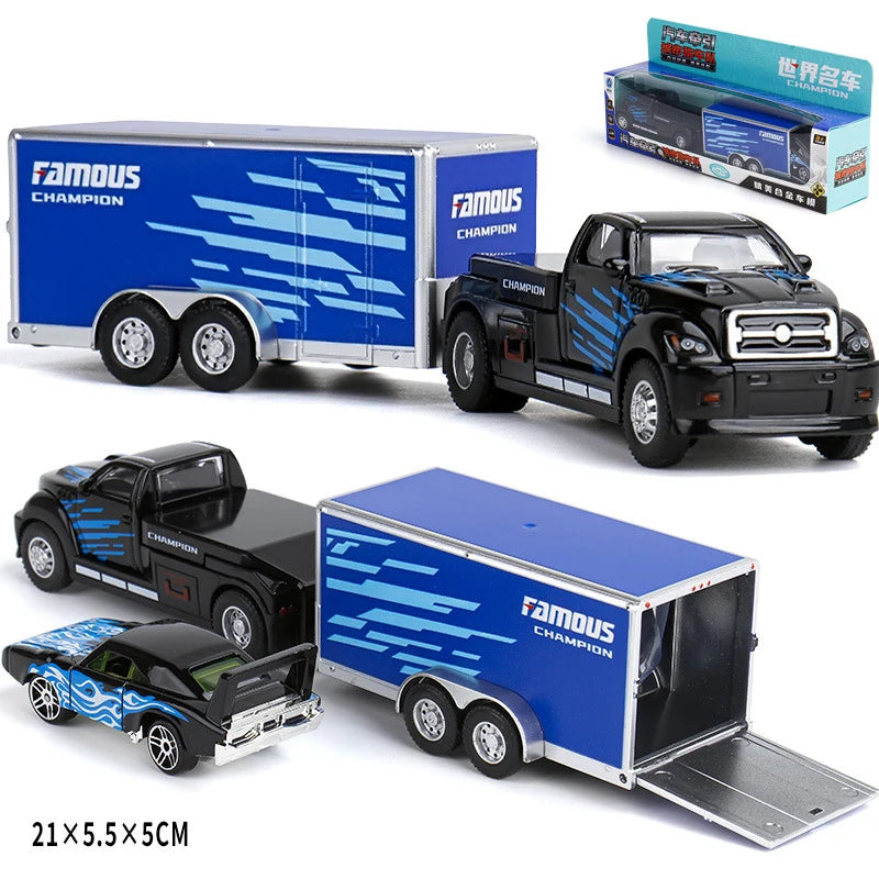 1:64 Scania Container Truck American Container Truck Alloy Diecast Model Car Home Decoration Ornaments Collections Hobby Holiday