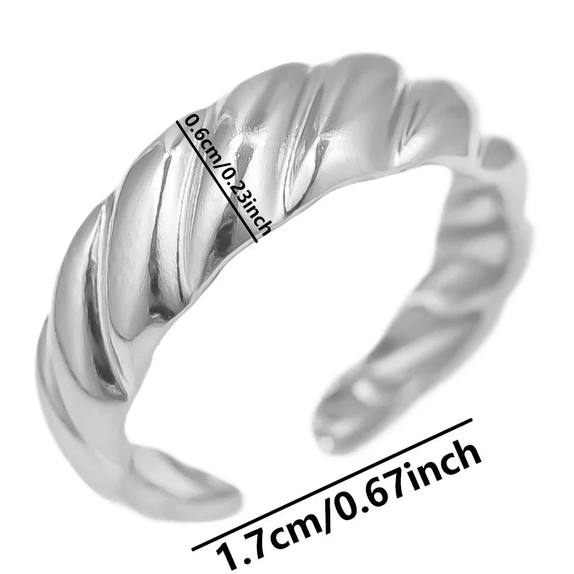 1pcs Classic Tiger Eye Real Stone Open Adjustable Stainless Steel Rings For Women Men Accessories Gold Color Finger Jewelry Ring