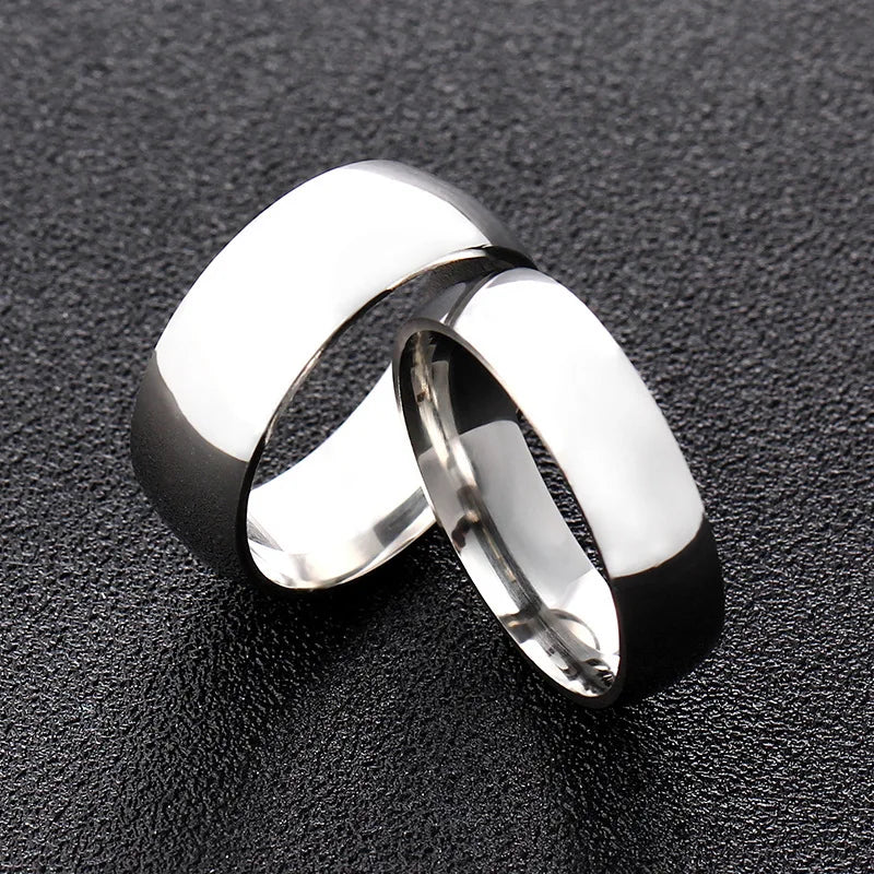 High quality titanium steel plated 18K gold ring couple ring Europe and the United States men and women 2mm4mm6mm8mm simple ring
