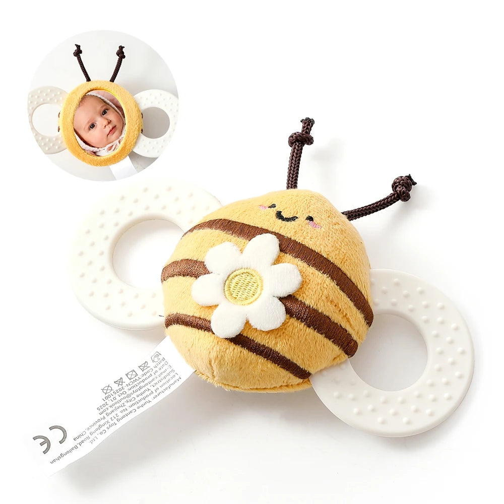 Baby Rattle Toy Baby Crib Moving Bell Felt Plush Bee Soothing Doll 0-12 Months Baby Montessori Sensory Touch Toy Newborn Gift