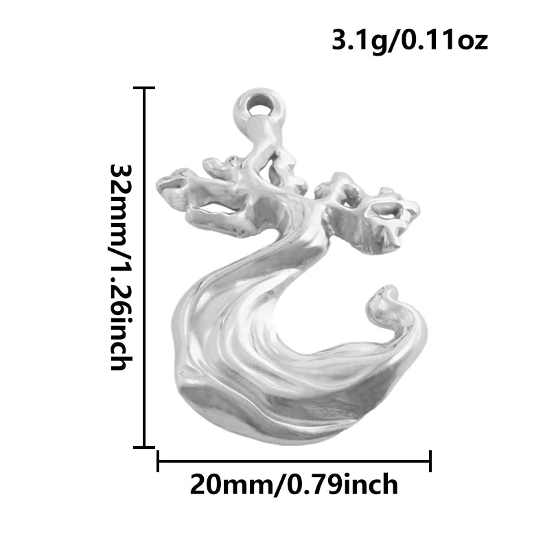 5pcs Stainless Steel Bee Spider Cicada Butterfly Dragonfly Flower Tree Grass Pendants Insects Charms Jewelry Making Accessories