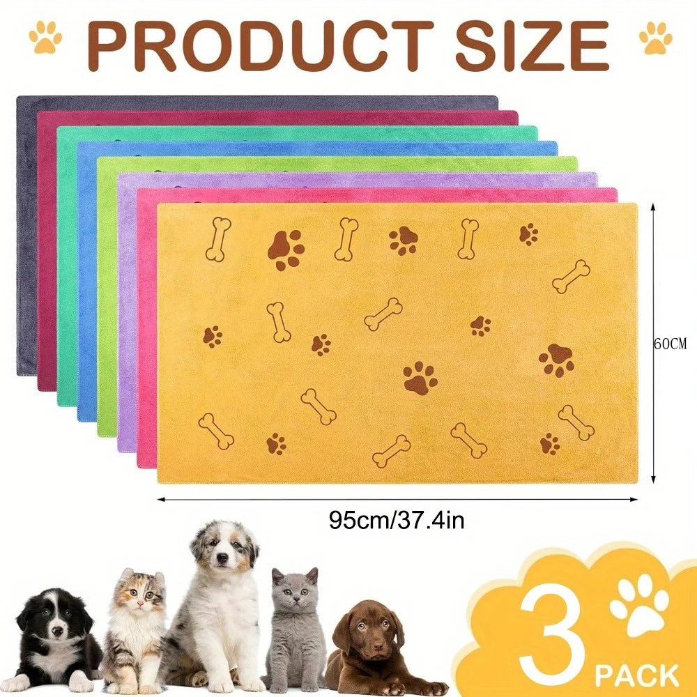 1Pcs Dog Towel Drying Cat Pet Towel Puppy Microfiber Quick-drying Dog Claw Bath Towel Absorbent Medium Dog Pet Bath Blanket