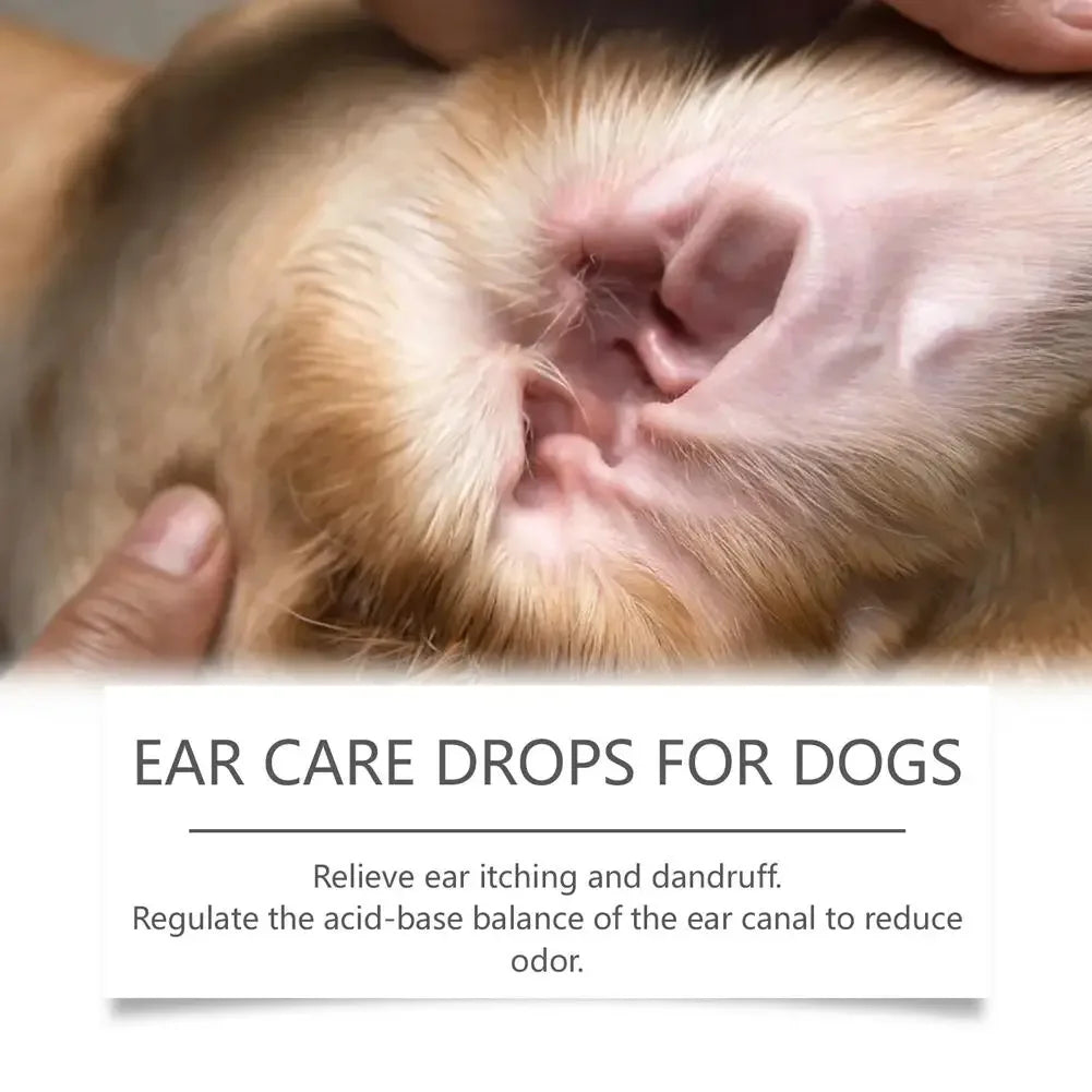 60ml Pet Ear Drops Dissolve Ear Wax Odor Remover Anti Itching Natural Non Irritating Hypoallergenic Ear Cleaner For Dogs