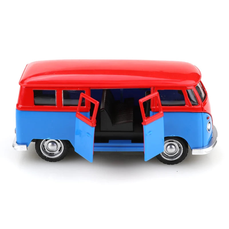 (bagged)1:38 Classical T1 Bus, Alloy Model Car, Simulated vehicle, children's alloy car, boy's toy model, car ornaments