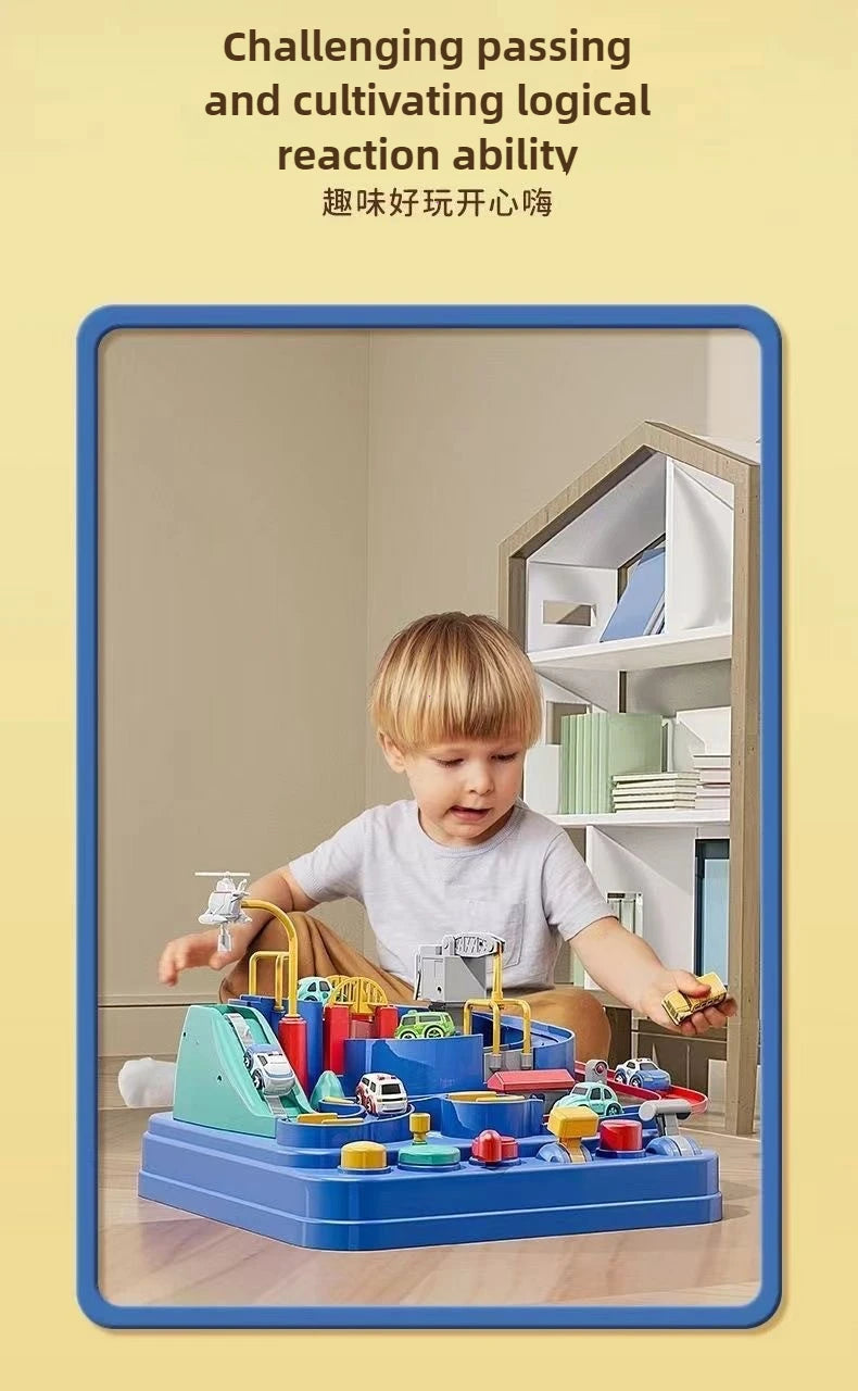 Racing Rail Car Model Educational Toys Children Track Adventure Game Brain Mechanical Interactive Train Animals Space Rocket Toy