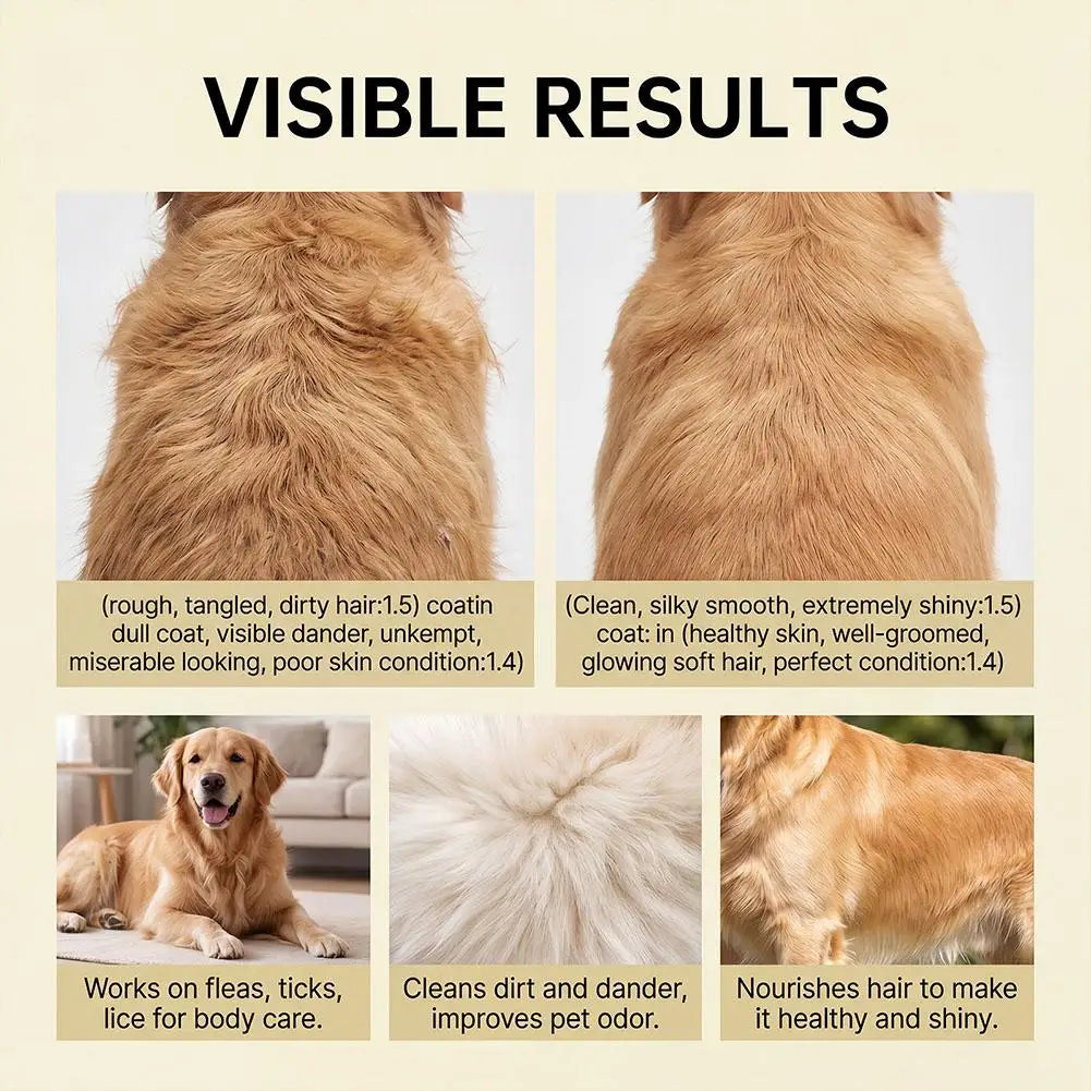 100ml Pet Flea & Tick Cleansing Shampoo Gentle Soothing Deodorizing Bath Wash For Dogs Cats Deep Cleaning Remove Lice Mite