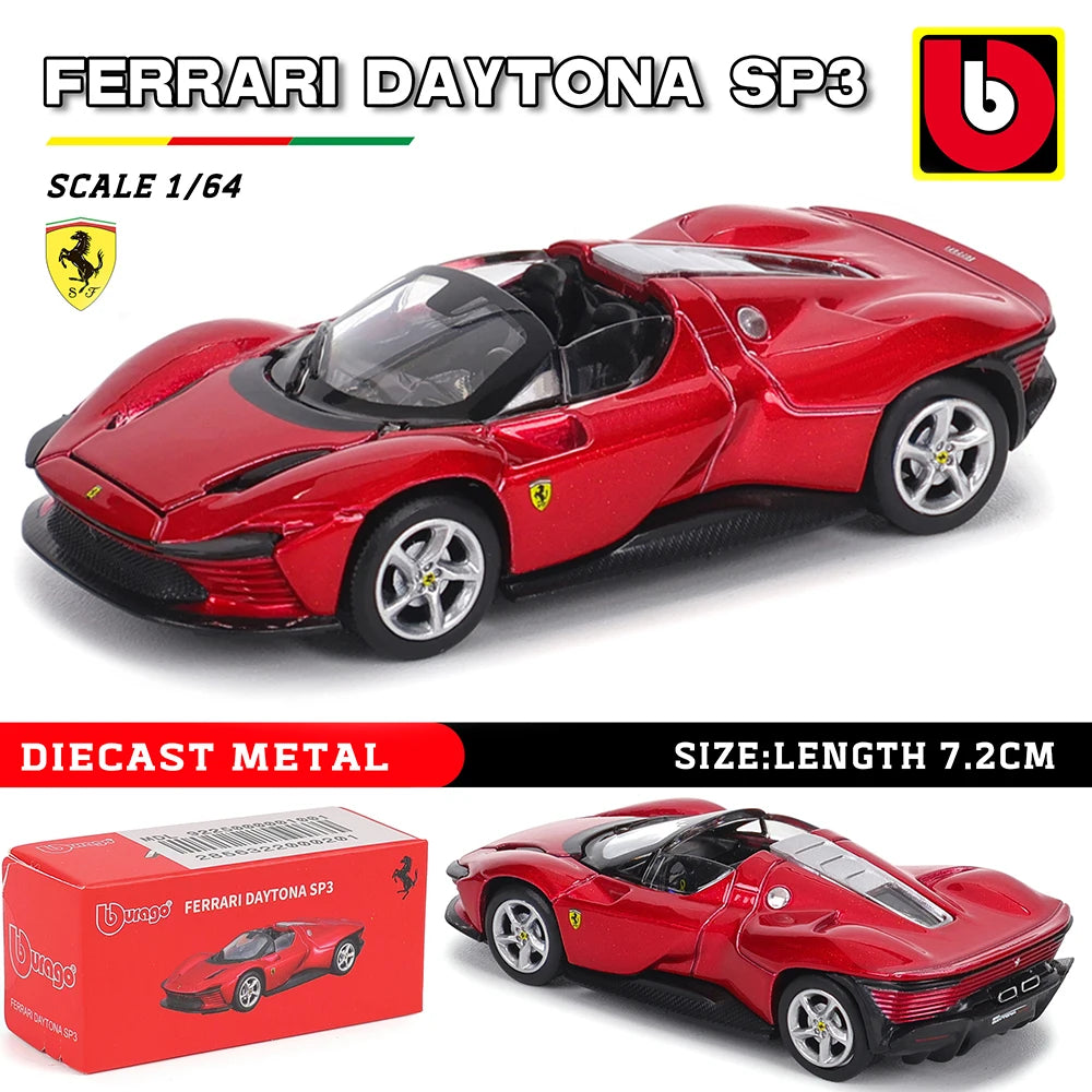 Bburago1:64 Ferrari SP3 458 599 ENZO F12 Model Small Collection Car Alloy Model Toy Gift Scene Decoration Classic and Exquisite
