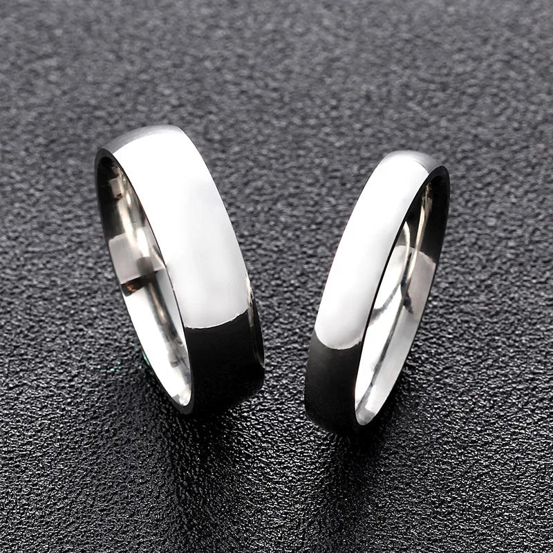 High quality titanium steel plated 18K gold ring couple ring Europe and the United States men and women 2mm4mm6mm8mm simple ring