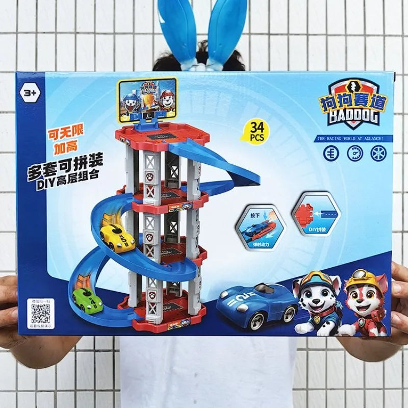 3D Children's Luxury Track Ejection Parking Lot Can Lift Multi-Layer Revolving Car Toys and Gifts！