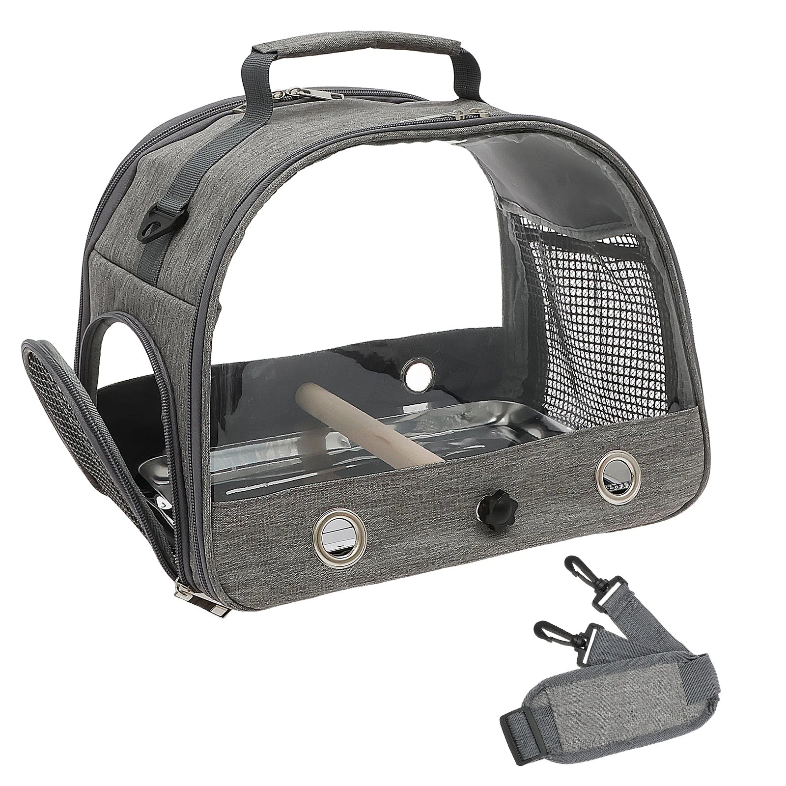 Portable Bird Cage Parrot Carrier with Tray Travel Clear Window Bird Pet Backpack for Parakeet Lovebird Cockatiel Travel Bag