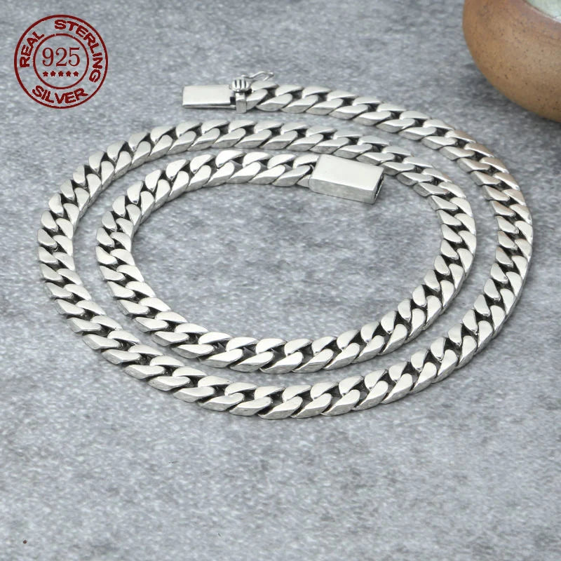 925 Silver Chains Original Certified Cuban Chain Authentic 925 Solid Silver Necklace