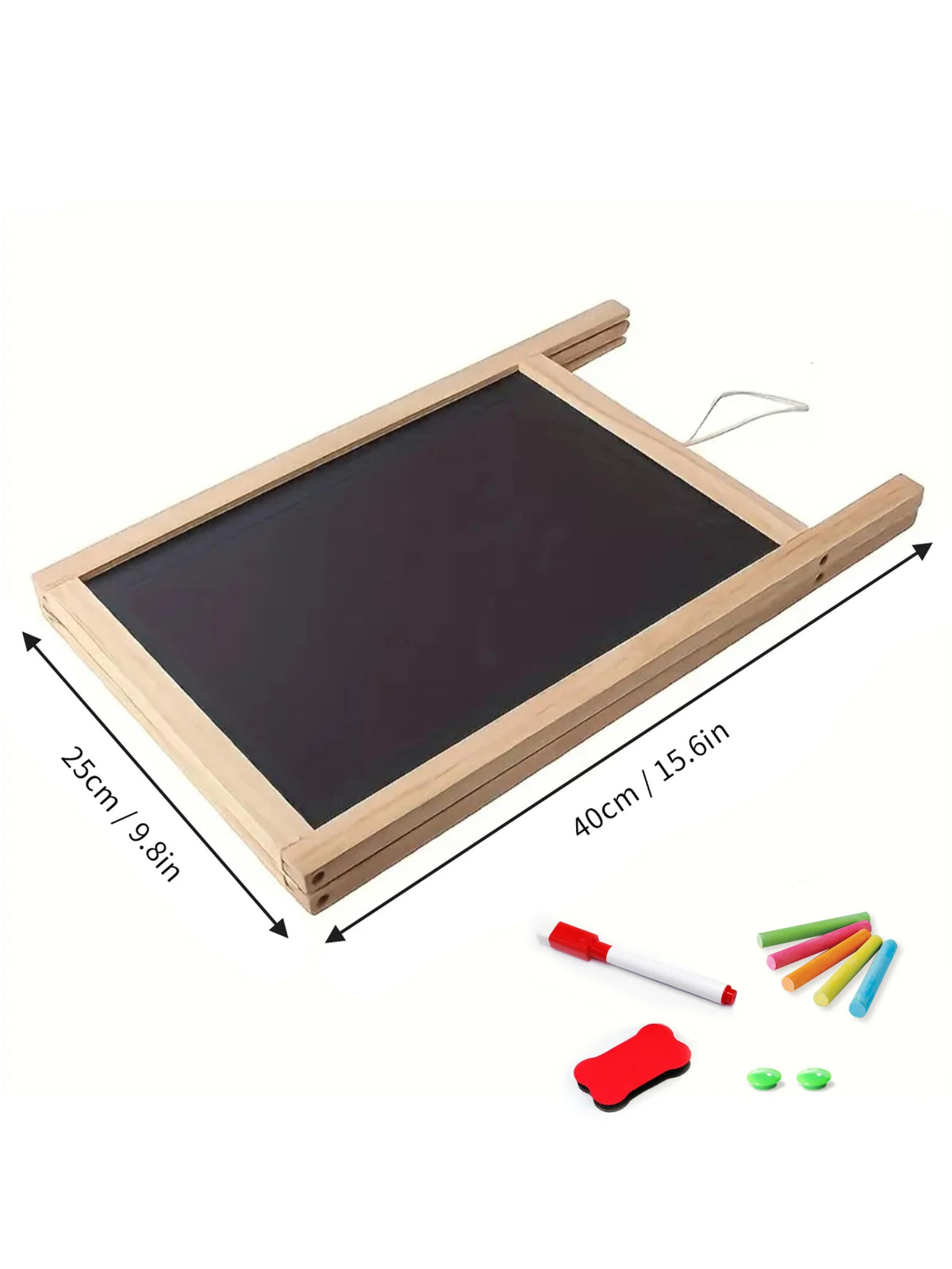 1pc Double-sided Foldable Advertising Drawing Board, Erasable Teaching Chalkboard, Wood Frame Blackboard, Dry Erase Whiteboard