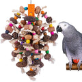 Large Parrot Chewing Toys Wooden Bird Cage Toy Natural Nuts Corn Parrot Toy for African Grey Macaws Cockatoos Other Large Birds