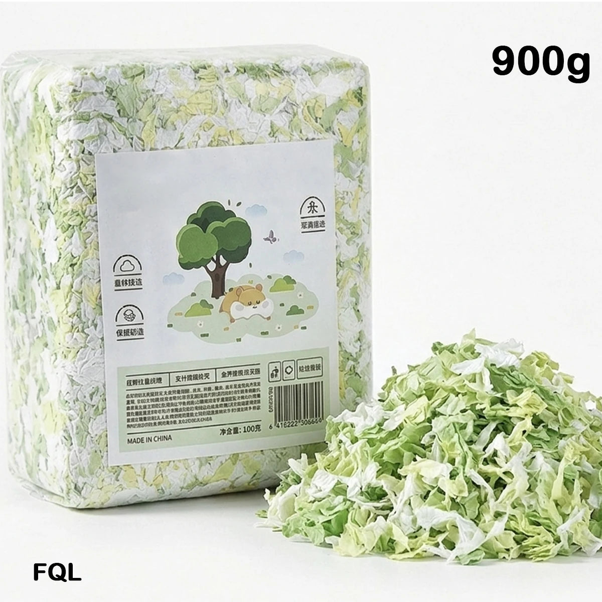 850g Paper Cotton Hamster Bedding Dust-Free Paper Fluff Large Pack Odor Control Super Absorbent Warm Pad for Syrian Hamster