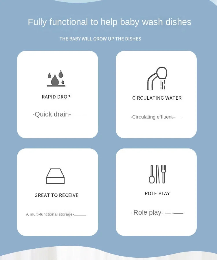 Kitchen Toy Plastic Dish Wash Sink Set Children Simulation Pretend Role Play Housework Kit Early Educational Toys for Children