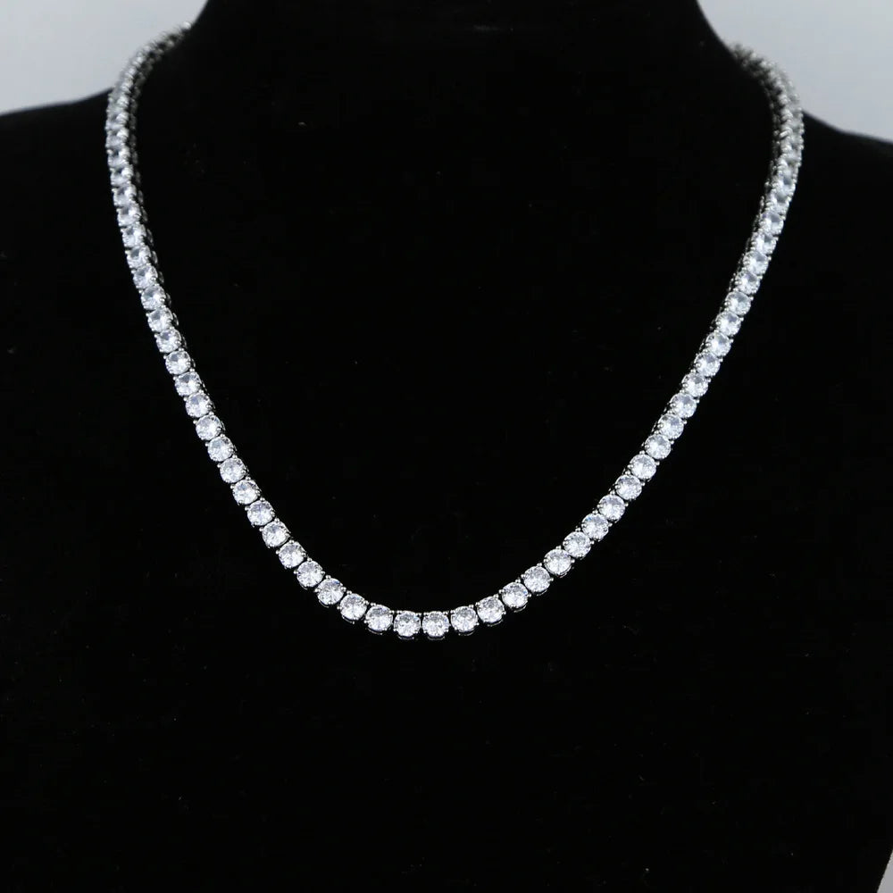 D VVS1 Moissanite Tennis Necklace For Women Top Quality 100% 925 Sterling Silver Sparkling Party Fine Jewelry