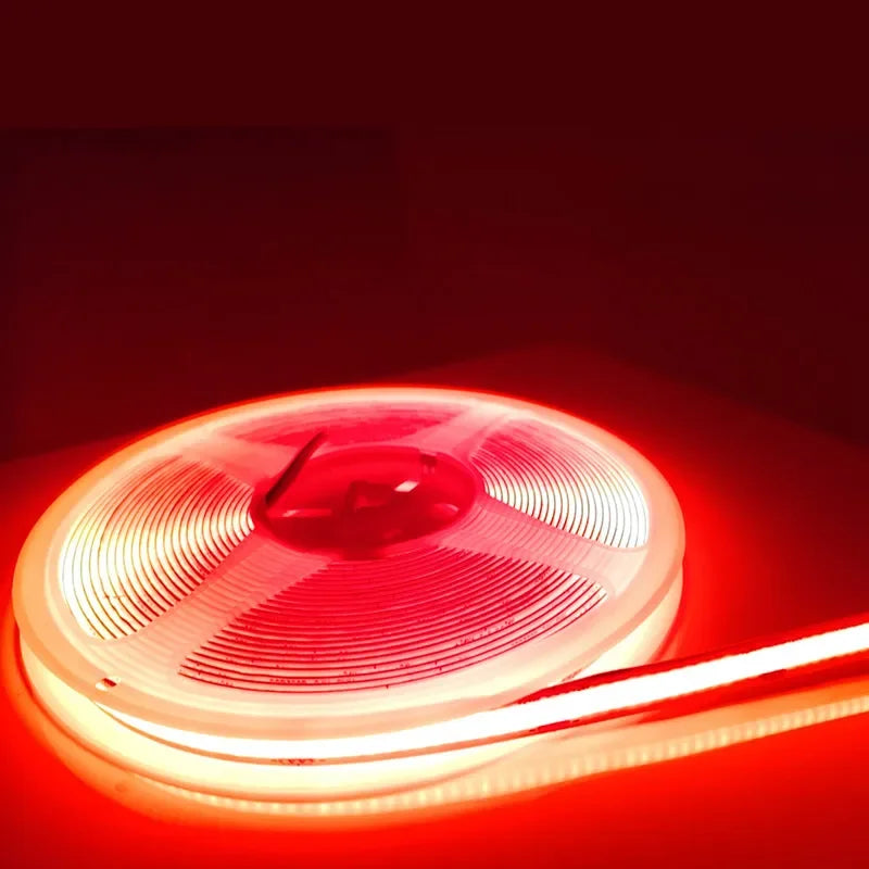 DC 12V 24V COB Strip 320Leds/480LedsM High Density RA90/RA95 Pink Yellow Ice Blue Red Green Flexible Ribbon Rope FOB LED Light