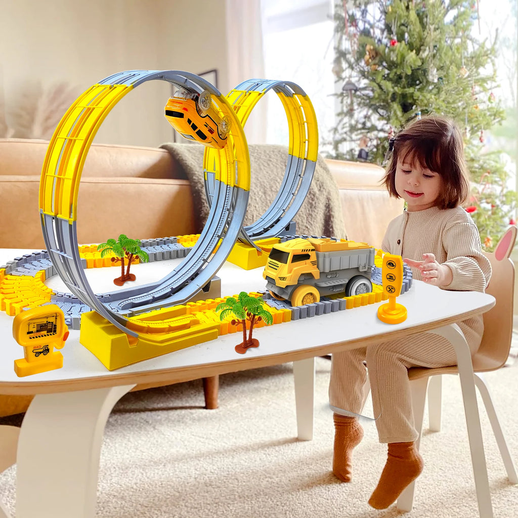 Magical Flexible Track Car Toys for Glow Race Track Electronic Car Toy Kid Railway Machine Track Car for Children Boys Gift