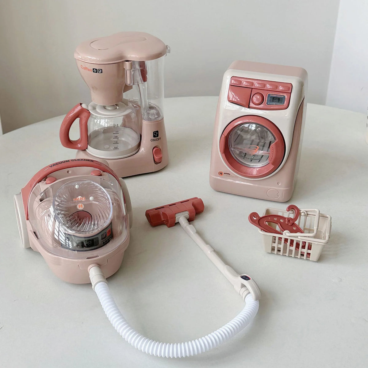 Kids Simulation Kitchen Appliances Sets Toy Mini Blender Coffee Maker Washing Machine Pretend Play Creative Electric Game Gift
