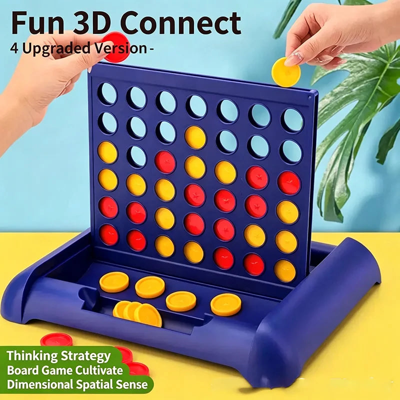 1PCS Four-In-A-Row Chess Connection Classic Family Board Game, Fun Educational Toy for Kids Aged 3+, Gift Box Packaging