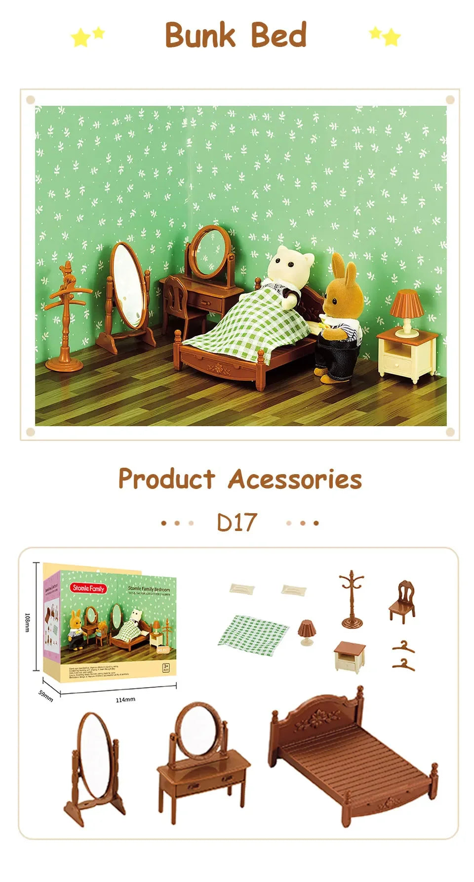 Toys Doll Forest Family Montessori Kitchen Miniature Doll House 1/12 Toy Kitchen Accessories Dollhouse Furniture Toys for Girls