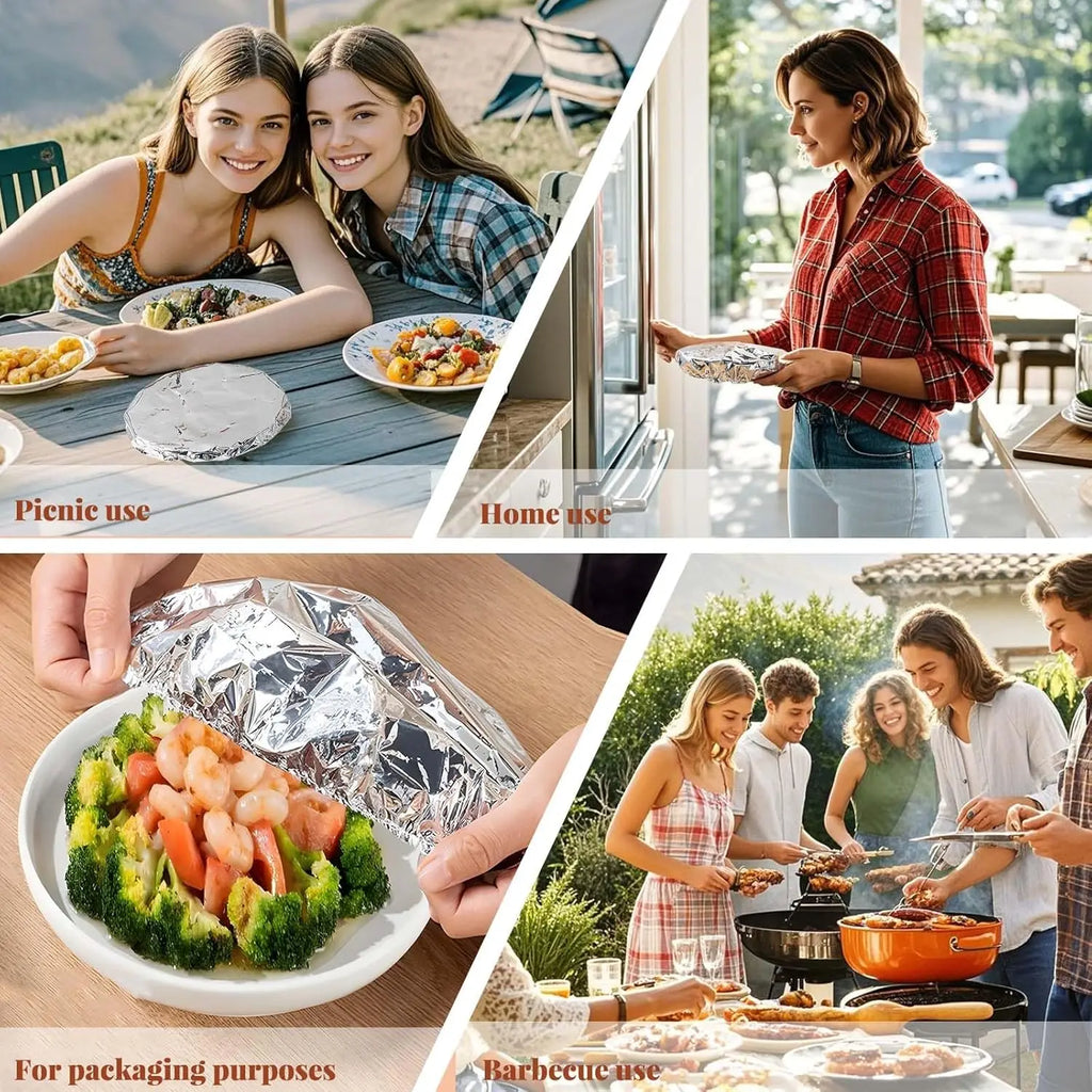 Aluminum Foil Keep Warm Covers Dining Table Food Preservation Cover Microwave Oven Heating Waterproof Oil Proof Kitchen Tools