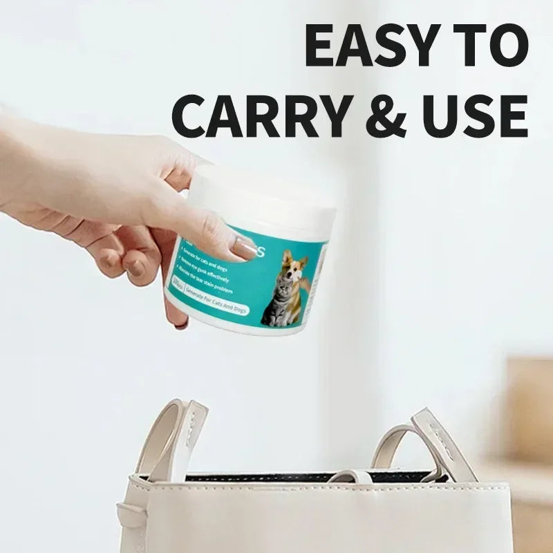 Eye Wipes Tartar Removal Pet Grooming Wet Tissue Clean Care Cats Dogs Pet Cleaning Supplies Eliminator