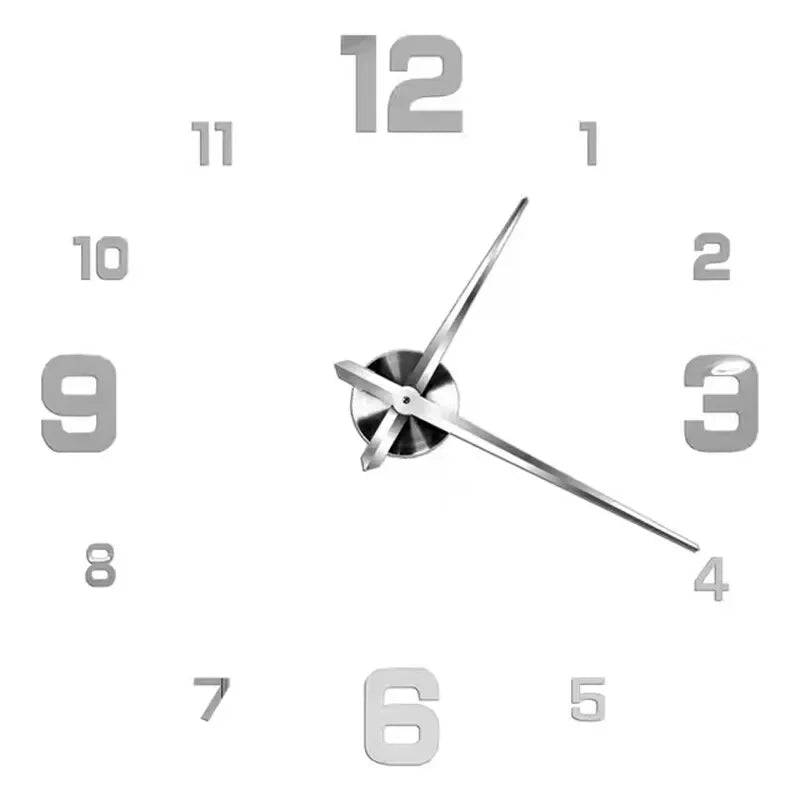 2D/3D Large Roman Numeral Acrylic Mirror Wall Clock Sticker Fashion DIY Quartz Clocks Watch Home Decoration Living Room Stickers