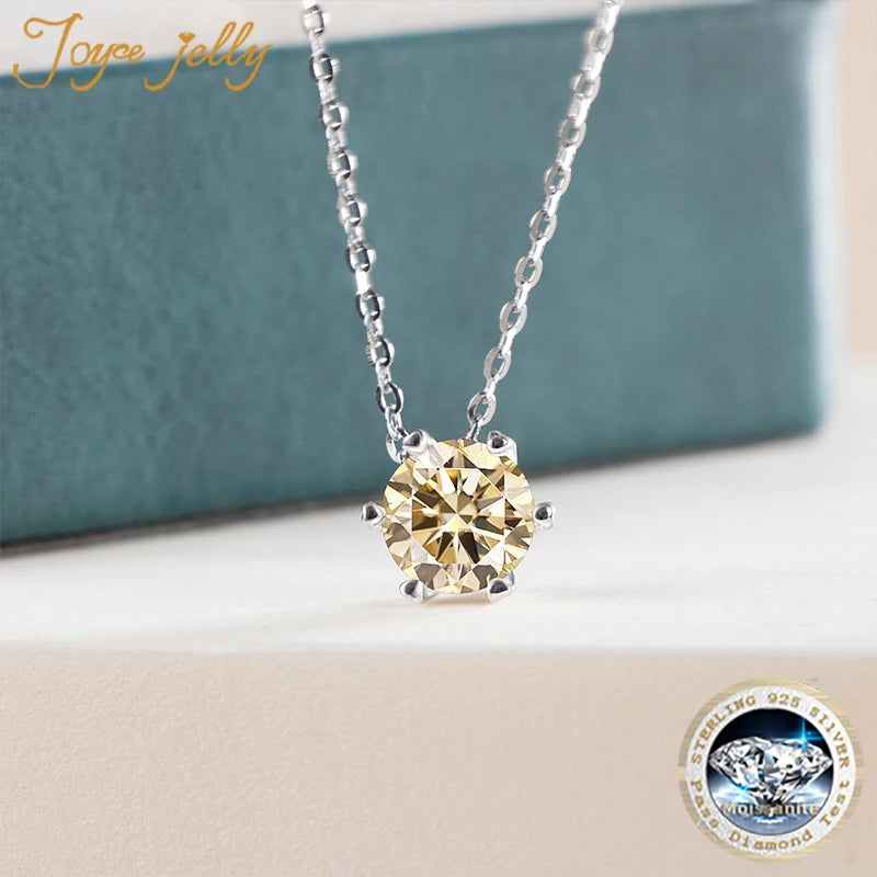 JoyceJelly Moissanite Jewelry Set With 1CT D Color VVS 3EX moissanite stone pass diamond test Wedding Luxury Fine Jewelry gift
