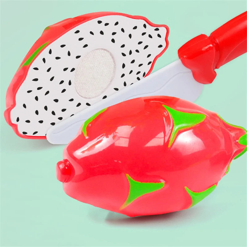 Kitchen Play House Toy Set Simulation Basket Fruit Vegetable Food Cutting Game Educational Kids Montessori Learning Girls Toy