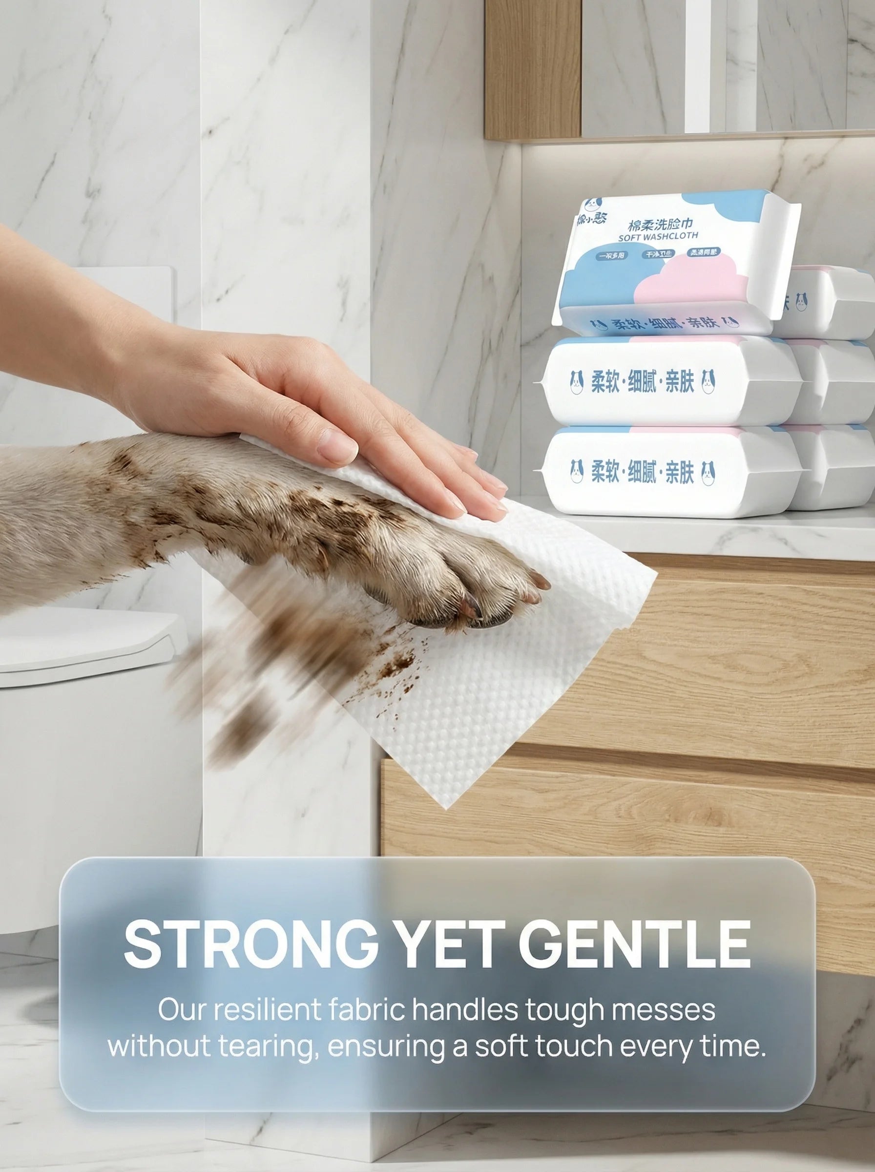 30PCS Ultra Soft Thick Disposable Pet Wipes Gentle Dog Cat Face Eye Paw Daily Cleaning Tear Stain Removal Grooming Supplies