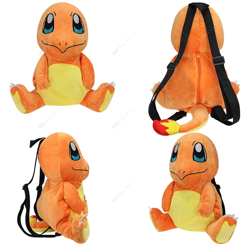 New Arrival Pokemon Plush Backpack Anime Gengar Charizard Piplup Eevee Mimikyu Soft Stuffed Schoolbag Shoulder Bag Toy for Kids