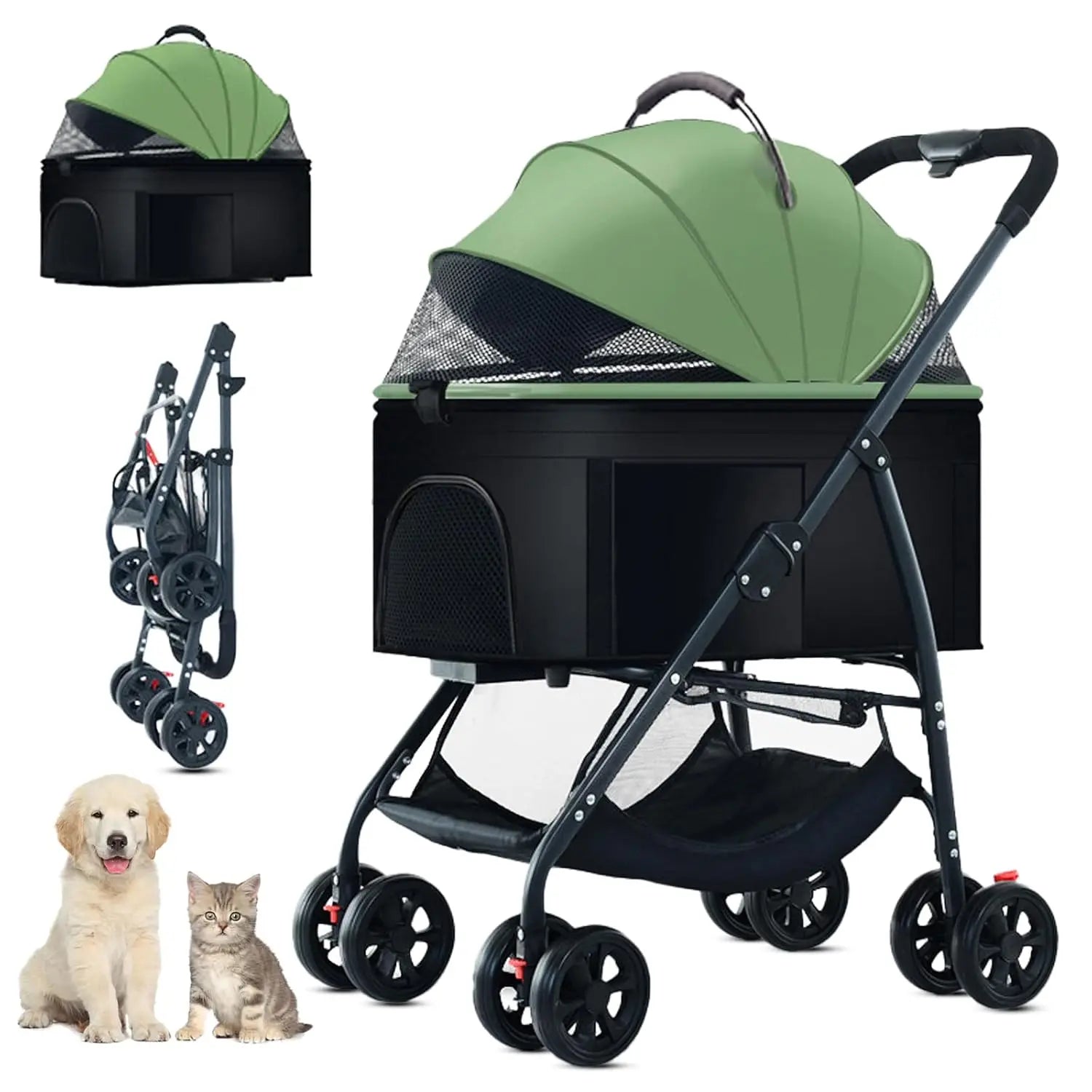Foldable Pet Car Strollers 3in1 Outdoor Cart Specifically Designed for Walking Dogs Infants Medium-sized Small Dogs Cats