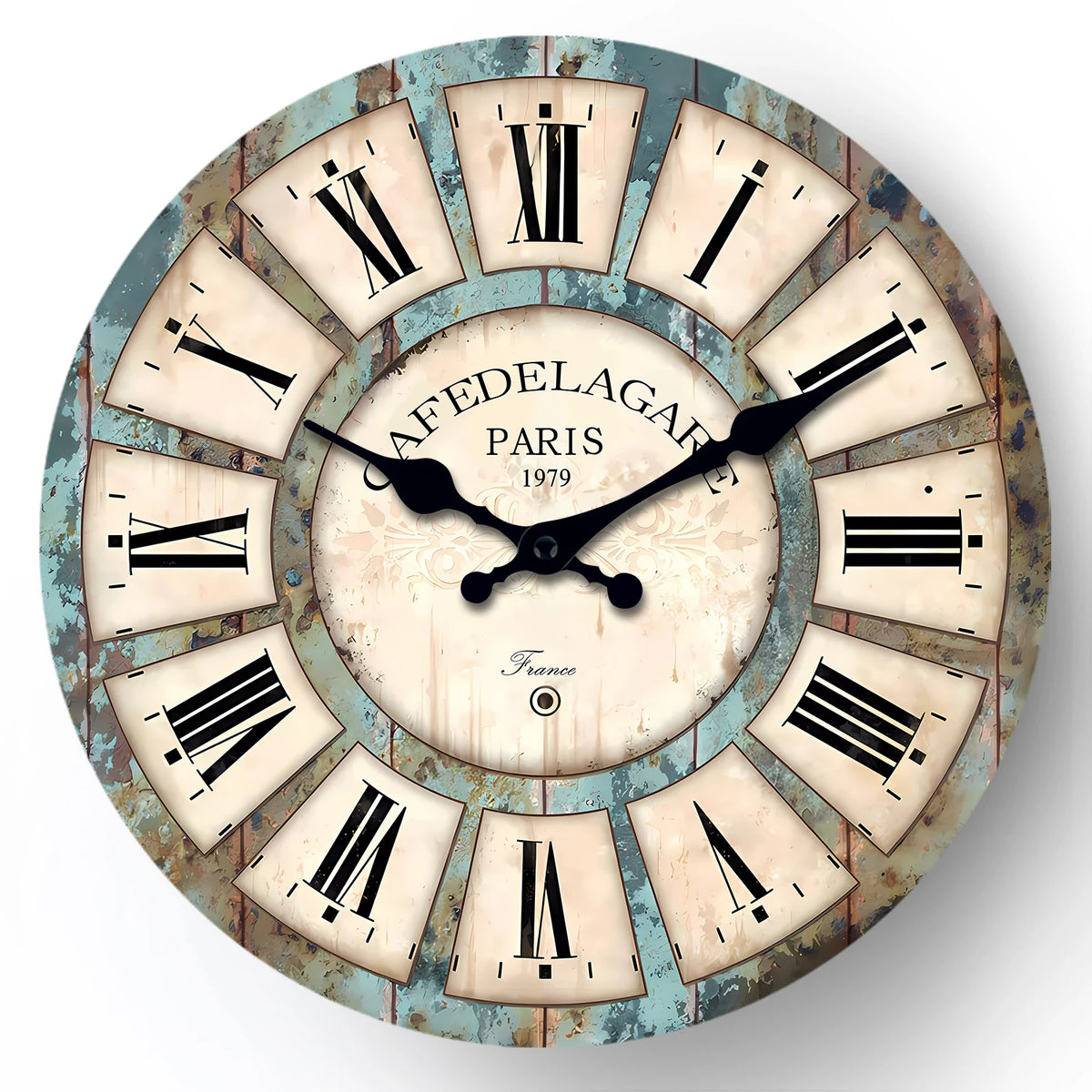 A Rustic Vintage-Style Wooden Round Wall Clock, Wood Grain Design Wall Clock, Silent Non-Ticking, Battery-Powered Decorative Clock, for Home Kitchen, Living Room, Office, Bathroom, Bedroom 10 Inches 12 Inches 14inch 16inch (W