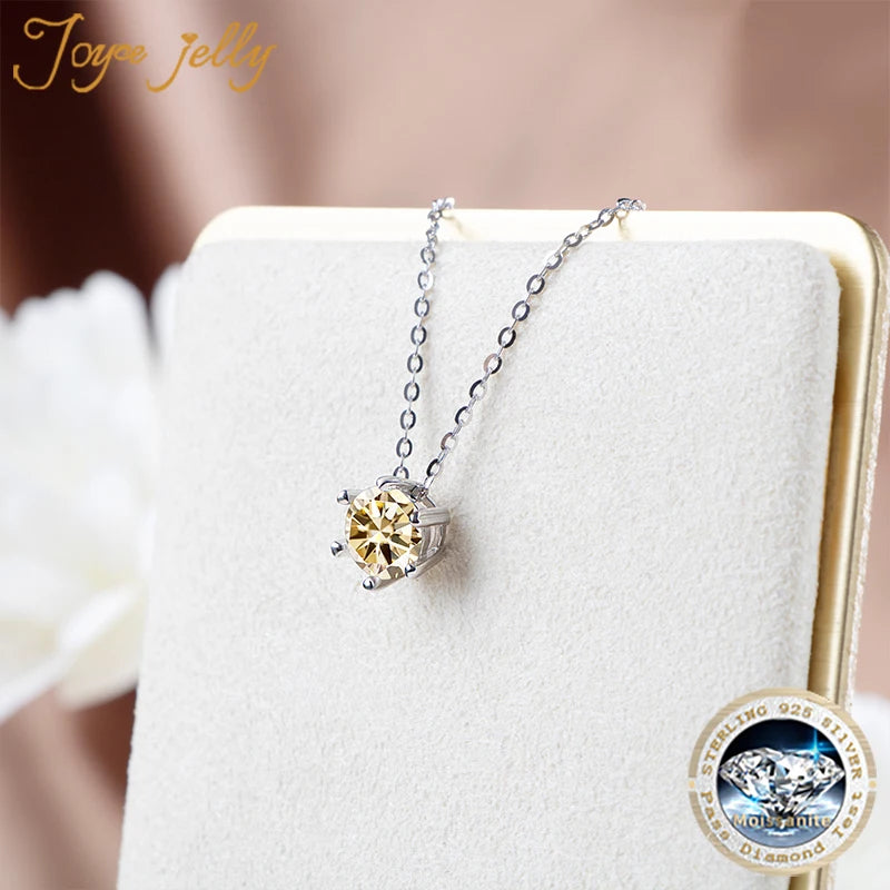 JoyceJelly Moissanite Jewelry Set With 1CT D Color VVS 3EX moissanite stone pass diamond test Wedding Luxury Fine Jewelry gift
