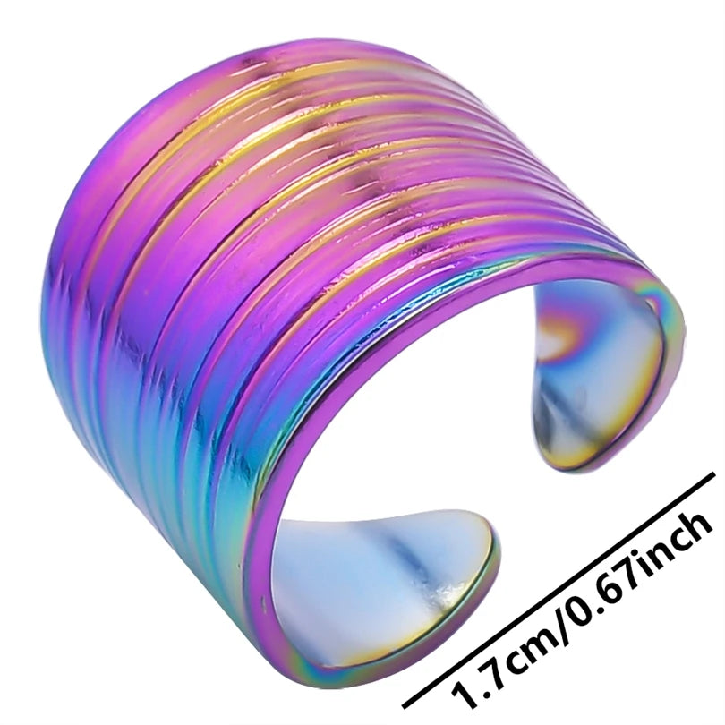 1pcs Classic Tiger Eye Real Stone Open Adjustable Stainless Steel Rings For Women Men Accessories Gold Color Finger Jewelry Ring