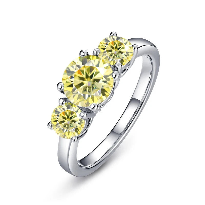 JoyceJelly S925 Sterling Silver Colors Moissanite Ring 2CT 4CT Total Full Moissanite Diamond Jewelry For Wedding Engagement Gift