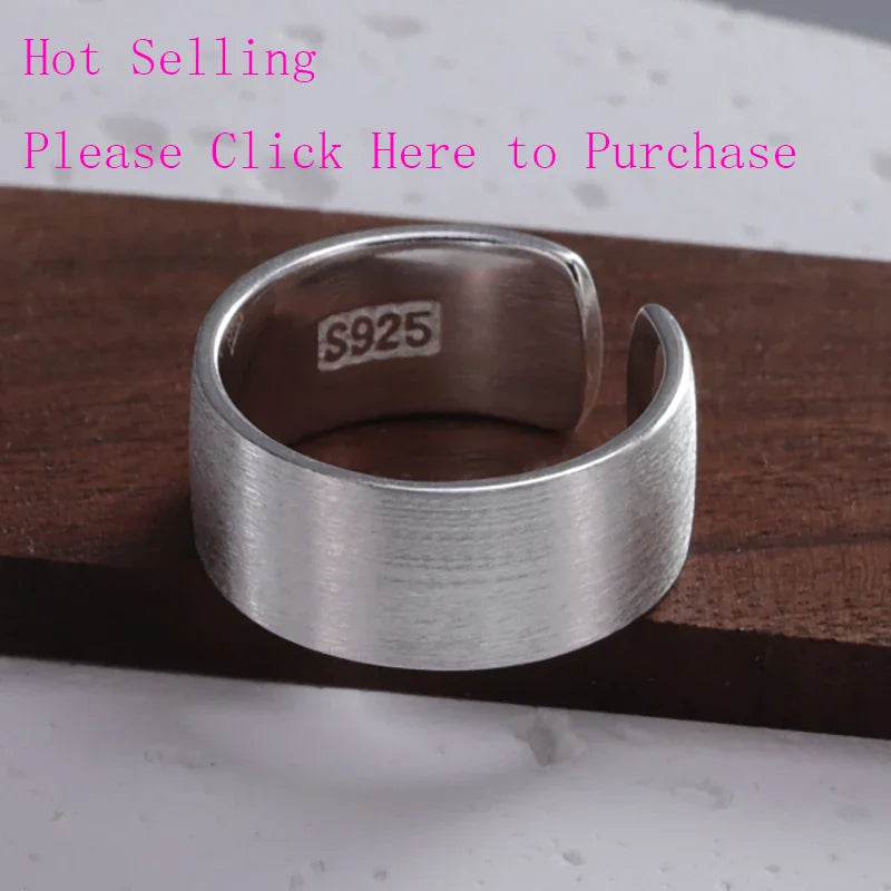 925 Sterling Silver Rings for Women Couple Minimalist Handmade Simple BIg Ring Party Jewelry Gift Prevent Allergy